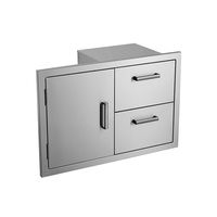Peralatan dapur baja antikarat lemari dapur laci ganda lemari luar ruangan dengan pintu tunggal