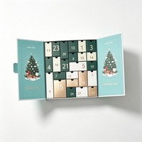 Boîte-cadeau mystère de luxe vide en papier, personnalisée, style calendrier de l'avent à 24 tiroirs