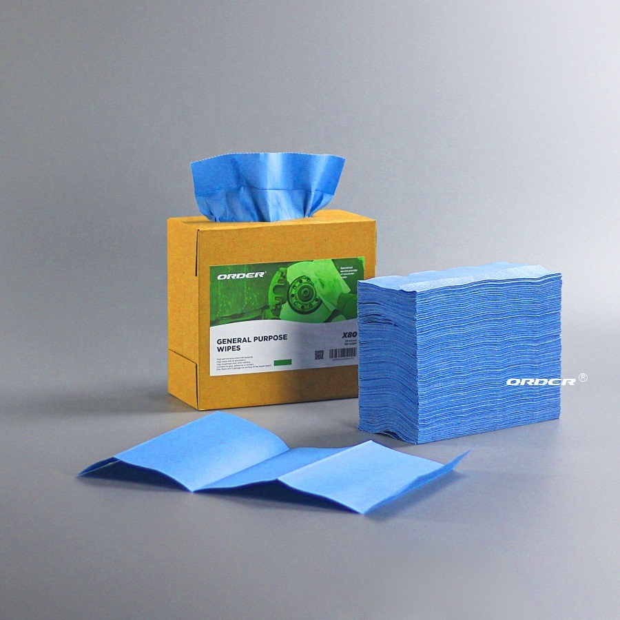 Customized Kim-X80B Blue Non-woven Cleaning Wipes for Automotive Industrial Use | OEM/ODM Available