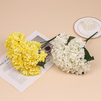 Arrangement floral en hydrangeas artificiels en soie à cinq têtes, pour la décoration de la salle de mariage et des tables, décoration d'intérieur