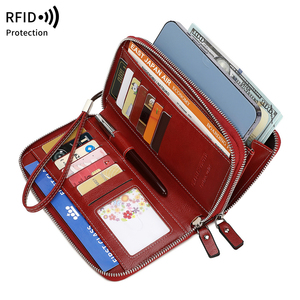 Portefeuille long pour <span class=keywords><strong>femme</strong></span>, double usage, anti-RFID, en <span class=keywords><strong>cuir</strong></span> souple, <span class=keywords><strong>porte</strong></span>-cartes, grande capacité, sac pour <span class=keywords><strong>femme</strong></span> - Product Image 6