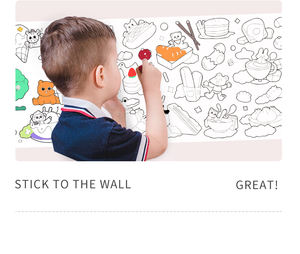 Гигантский переклеить Рисование Живопись рулона бумаги 300 см клейкий настенный плакат-раскраска для детей, начинающих ходить, - Product Image 3