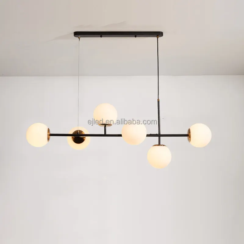 FLarge Ceiling Light Fixture with Glass Classic 8 Light Chandelier Black Pendant Lights for Home Decor Bathroom IN0179