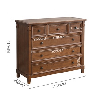 Gabinete de madera vintage barato para sala de estar con 6 cajones - Product Image 5