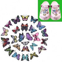Cadeaux Offre Spéciale breloques de chaussures bon marché 2025 Design drapeaux du jour de la victoire américaine pour enfants Pvc breloques de sabot de chaussure en caoutchouc souple impression UV