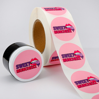 Rouleau d'Autocollants Personnalisés en Vinyle Adhésif Imperméable, Étiquette Ronde avec Logo d'Entreprise pour Scellement d'Emballages Cosmétiques et Alimentaires