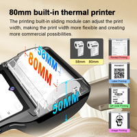 Terminal Point de Vente Mobile Portable Android 14 à Écran Tactile de 6,5 Pouces 4G Bluetooth Wi-Fi avec Imprimante Thermique 80 mm