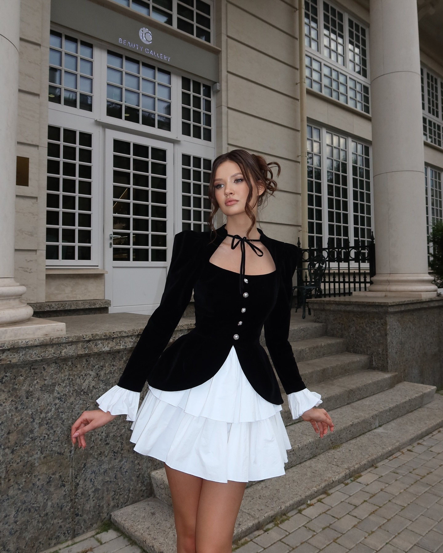 knee length dresses for ladies Black Halo Sanibel Two Piece Mini Dress in Sugar