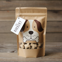 Sacs refermables imprimés sur mesure, sachets debout pour aliments pour animaux de compagnie, emballage plastique pour friandises pour chiens avec fenêtre