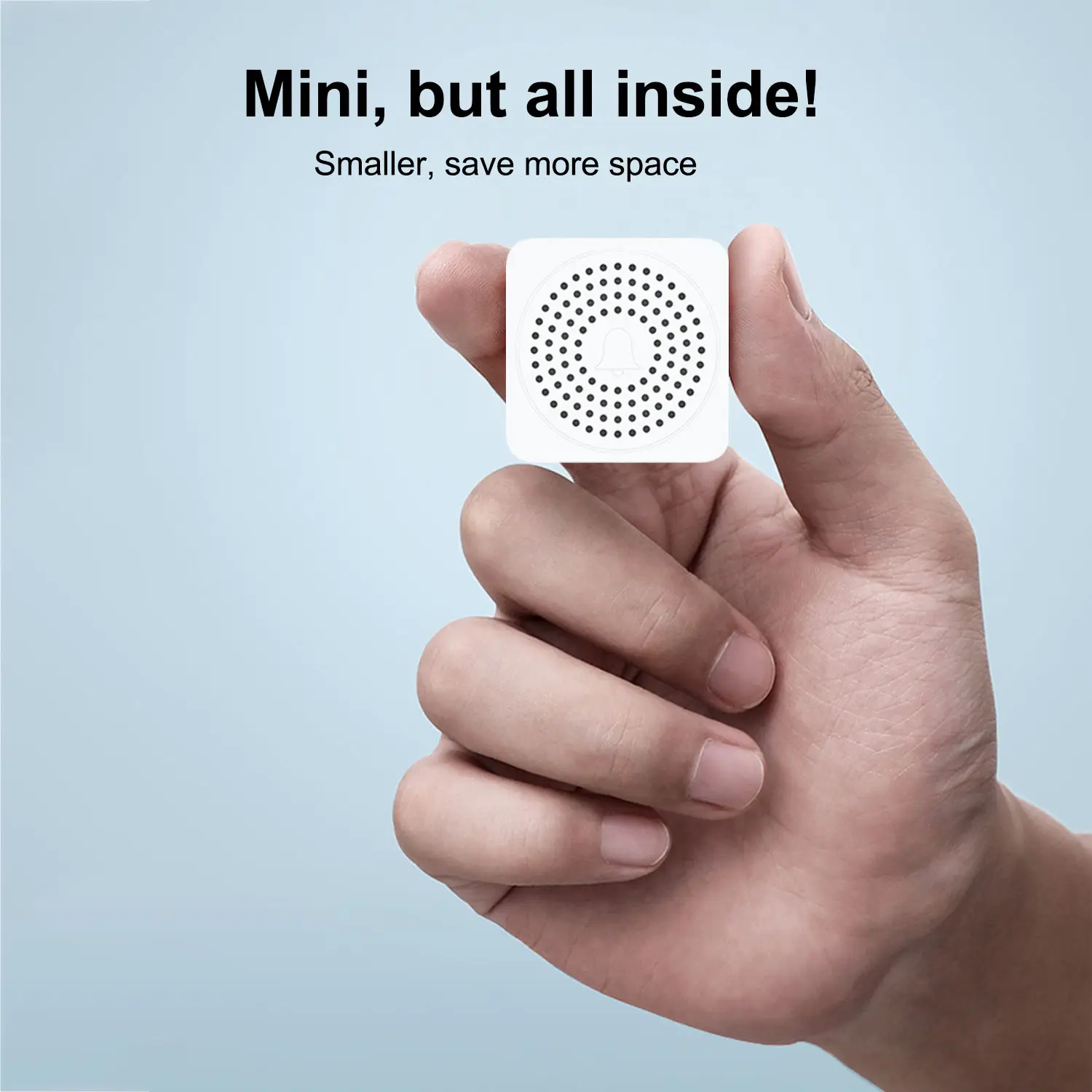 Mini boy Plug-in kablosuz kapı zili IP44 hava koşullarına dayanıklı 60 sesler uzun mesafe 150m kablosuz kapı zili LED göstergesi ile