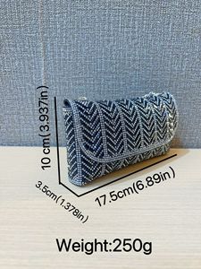 New Cross-border PU Rhinestone Magnetic Buckle Evening Party <b>Clutch</b> Bag Tanjing - Product Image 4