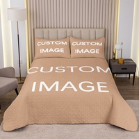Ensemble de 3 couvre-lits matelassés, motif géométrique 3D, couvre-lit, couverture, impression numérique personnalisée, style américain fin, toutes saisons