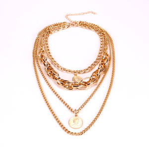 Colliers chaînes de mode multicouches en alliage de zinc doré pour usage quotidien, chaîne de pull, bijoux pour femmes - Product Image 5