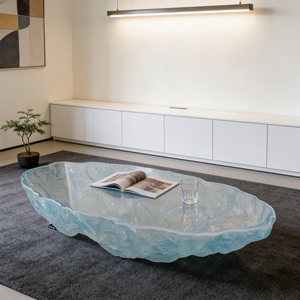 Table basse en résine bleue Sculpture artistique artisanale Meubles pour villa Salon Hôtel Chambre modèle - Product Image 5