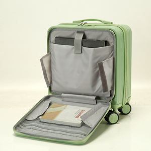 <span class=keywords><strong>Valise</strong></span> de coffre personnalisée OEM Bagages à coque dure avec fermeture éclair supérieure Bagages en cabine vert 18 pouces pour cadeau d'entreprise - Product Image 3