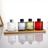 Diffuseur d'arômes sans flamme gaufré, bouteille en verre vide 100 ml, parfum liquide évaporatif, parfum d'ambiance pour la maison