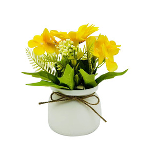 Bonsaï de tournesol artificiel 18 cm blanc rose jaune rouge, décorations de mariage, plantes en pot pour la maison et le salon, ornements en plastique - Product Image 5