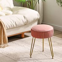 Pouf Ottoman Banc Tissu Siège Pied Round Ottoman Tabouret Maquillage Chaise pour Chambre
