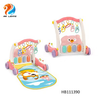 Alfombra de Juego Musical 2 en 1 Personalizada para Bebés, de Algodón, con Marco de Ejercicio, Piano de Pedales y Piano de Pataditas