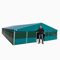 Tente d'arène équestre à structure en aluminium courbée, résistante au vent et personnalisable avec logo, toutes saisons, pour centre d'entraînement équestre en extérieur
