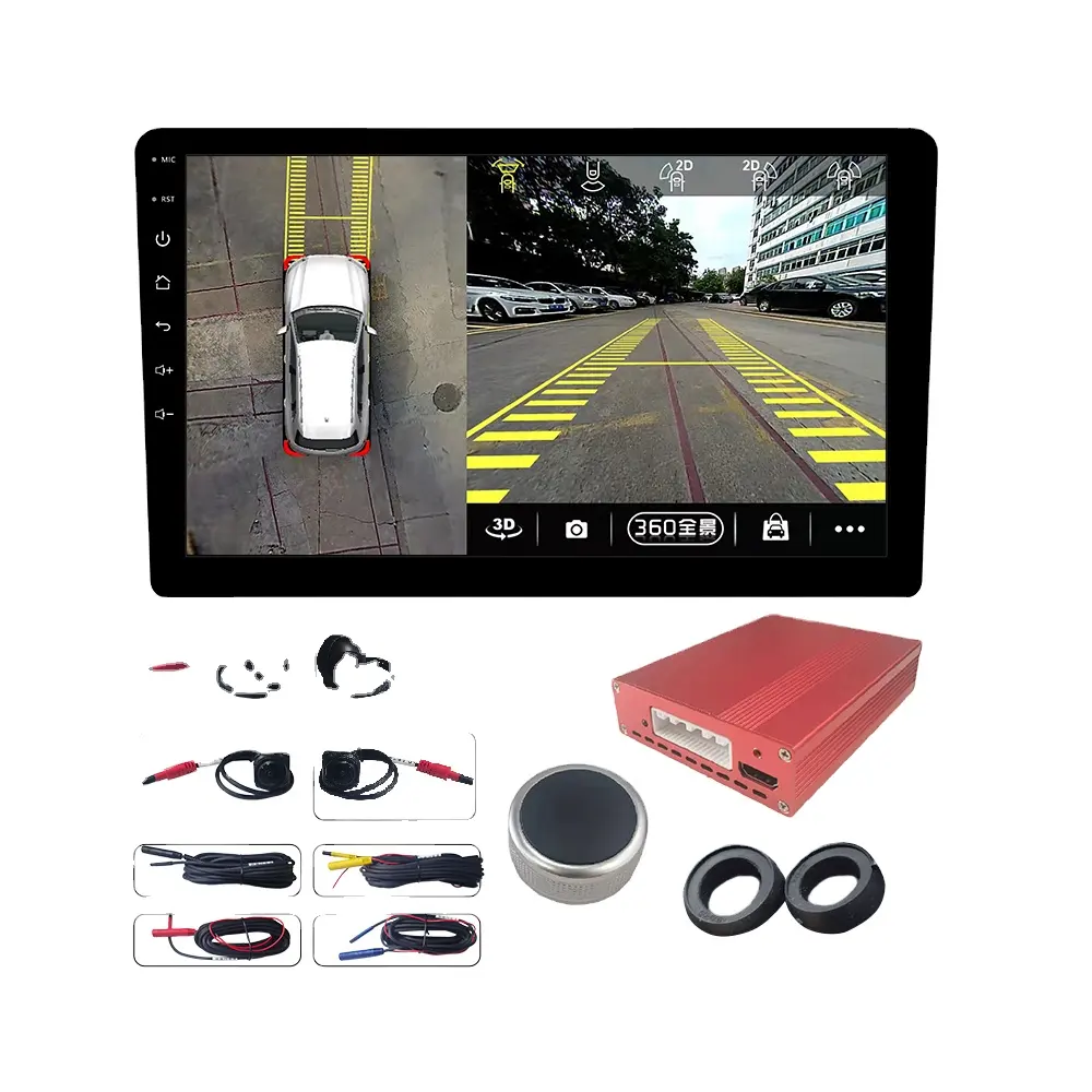 360 Degree Bird View System 4ch camera Car DVR Record 2D/3D Around Rear View 360 black box