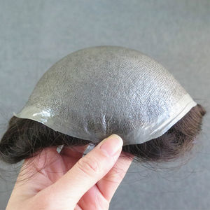 Toupee de densidad Extra ligera para <span class=keywords><strong>hombre</strong></span> 7x9 Super Thin V Loop Skin autoadhesivo Base de seda Natural Real Grey Hair Toupee para <span class=keywords><strong>hombre</strong></span> <span class=keywords><strong>corto</strong></span> - Product Image 3