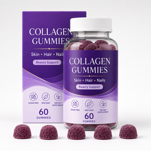 Gummies de Collagène Bio Marque Blanche 500mg avec Acide Hyaluronique, Biotine et Zinc pour le Soutien de la Beauté Adulte – Usine OEM ODM - Product Image 1