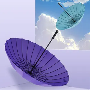 מפעל אספקת ארוך ידית פרסום מתנות Windproof מוגדל עסקי אופנה מטרייה עם לוגו