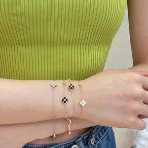 Dylam Designer Luxury <strong>Brand</strong> New Fine <strong>Jewelry</strong> Four Leaf Clover <strong>Lucky</strong> Bracelet Gemstone Valentines Bracelets - Product Image 5