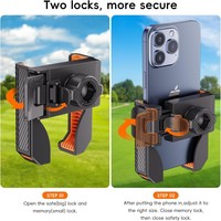 Support magnétique pour téléphone de golf, base aimantée puissante 8 N52, réglage à 360°, fixation rapide, pour chariot de golf et surfaces métalliques