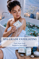 Savon exfoliant artisanal aux algues 100g, au sel marin, nettoyage en profondeur, sensation rafraîchissante, OEM ODM