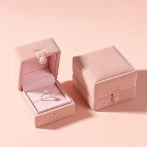 Zebopak Blush Pink Suede Engagement Ring <b>Box</b> with Clasp for <b>Christmas</b> Holiday Jewellery Gift Collection Supplier - Product Image 1
