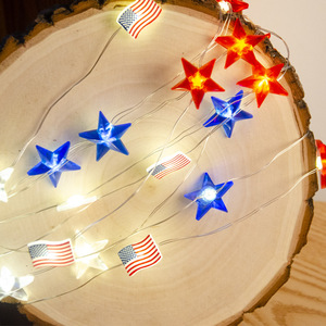 DAMAI Led American <b>Star</b> Flag String <b>Light</b> Decorative <b>Lights</b> for American Independence Day Decoration 4th of July Decoration - Product Image 3