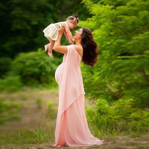 Mujeres maternidad elegante vestido fuera del hombro Maxi embarazo fotografía vestidos <span class=keywords><strong>para</strong></span> sesión de fotos - Product Image 4