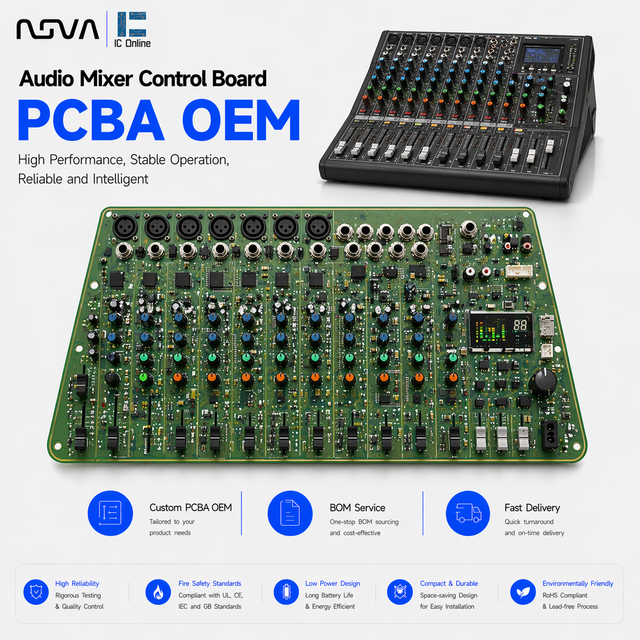 Audio Mixer Control board motherboard OEM Bom list service Multi-layer PCB PCBA customise