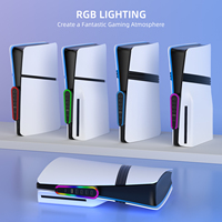 Plusieurs ports USB Type C avec charge rapide et pratique, 5 modes d'éclairage RVB, gain de place, haute compatibilité pour console de jeu PS5