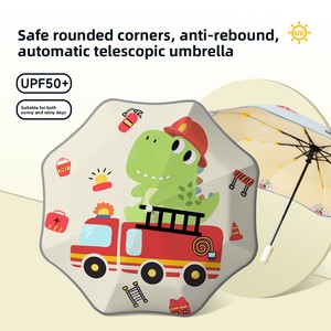 <span class=keywords><strong>Parapluie</strong></span> <span class=keywords><strong>pliant</strong></span> automatique pour enfants, motif dessin animé, grand format, renforcé, couleurs vives, protection UPF50+, best-seller pour garçons et filles de l'école primaire - Product Image 2