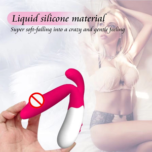Vibrador Recargable por USB Varita Mágica de Conejo Punto G Estimulador de Clítoris Masajeador Doble Motor Dildo Juguetes Sexuales para Mujer - Product Image 3