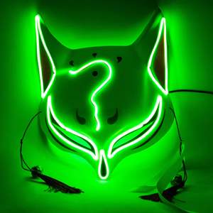Personalizado luminoso <span class=keywords><strong>Onmyoji</strong></span> Halloween Douyin carnaval noche fantasma danza máscara Internet Celeb Fox cara plástico PVC Material El Fox - Product Image 4