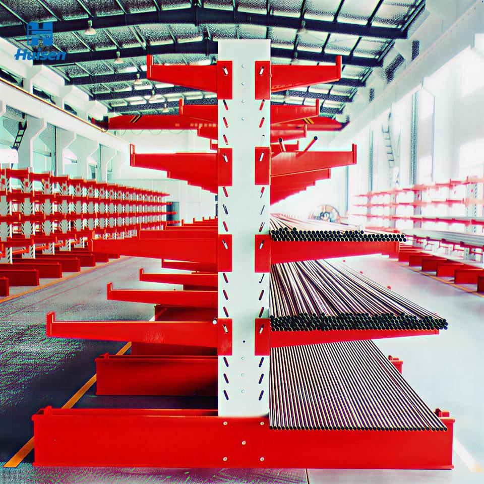 High Stability Structural Steel Upright Column Cantilever Shelving for ...