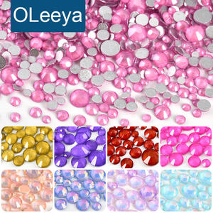 Oleeya Mixed Size Vidro Strass Atacado Mocha FlatBack Não Hotfix Strass Cristal 2028 para Nails Art Decoração - Product Image 1