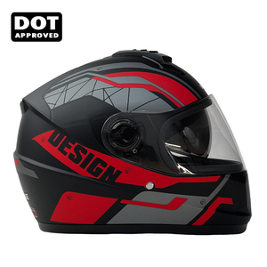 Casco Integrale per Moto Certificato DOT con Visiera Trasparente + Parabrezza Nero Integrato, Casco di Sicurezza Integrale per Motociclisti - Product Image 2