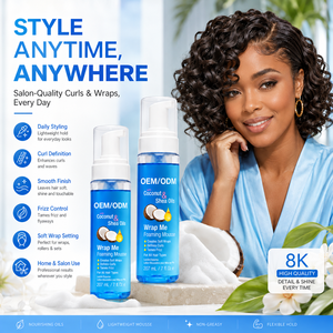 Coconut & Shea Oil <b>Foaming</b> Mousse Strong Hold <b>for</b> Curly Hair & Hair Extension Defines Curls Tames Frizz Creates Soft Wraps 207ml - Product Image 3