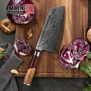 <span class=keywords><strong>Couteau</strong></span> à découper <span class=keywords><strong>chinois</strong></span> AMBER Sharp, en acier Damas personnalisé, manche en résine et bois, <span class=keywords><strong>couteau</strong></span> de cuisine pour légumes - Product Image 2