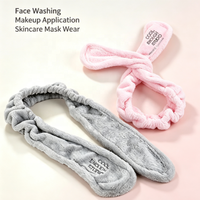 Headband Rias Wajah Pakcare Cute Bunny Ear, Bahan Fleece Coral Lembut, Penutup Rambut untuk Spa, Perawatan Kulit, dan Mencuci Muka
