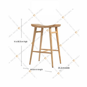 Tabouret de salle à manger <span class=keywords><strong>scandinave</strong></span> en bois massif bar wabi-sabi pied haut tabouret de comptoir îlot mortaise et tenon chaises et tabourets de salle à manger - Product Image 6