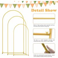 Arche de mariage en fer doré, durable, taille personnalisée, décoration de bouquet de ballons, style d'arche