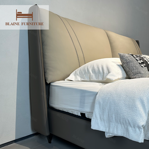 BLAINE Originale 087 Promozione a Tempo Limitato Offerta Speciale Letto King Size in Vera Pelle Design Moderno con Testiera Illuminata - Product Image 5