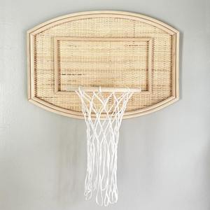 Panier de basket-ball en rotin, panier de basket-ball artisanal, cerceaux naturels pour les enfants, jeu sportif - Product Image 2