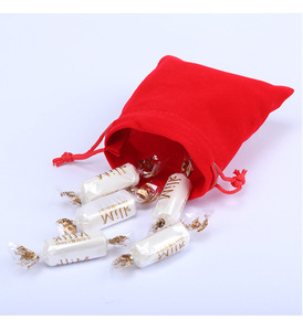 Kích Thước Lớn Mềm Giáng Sinh Đám Cưới Nhung Dây Rút Túi Quà Tặng Trang Sức Đóng Gói Nhung Đỏ Túi Điện Thoại Túi Nhung - Product Image 3